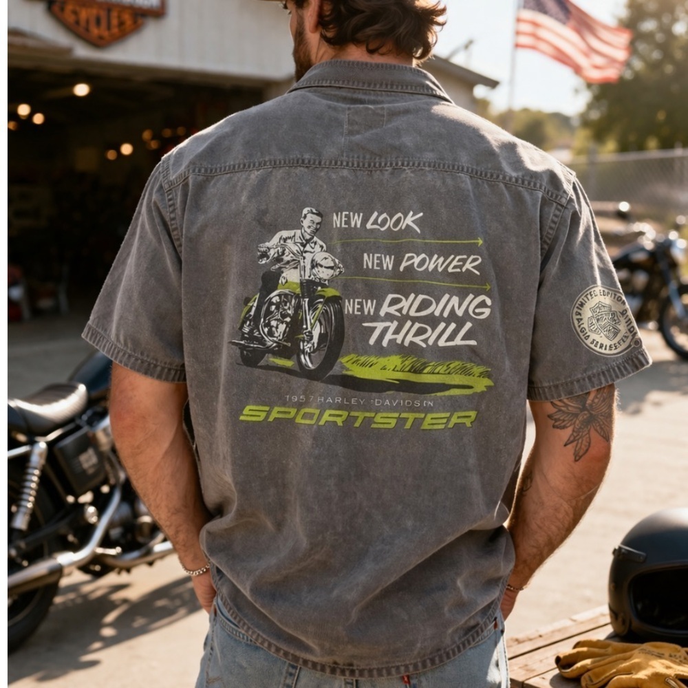 HARLEY DAVIDSON Limited Edition Nostalgia Series Sportster Shirt Size XXL